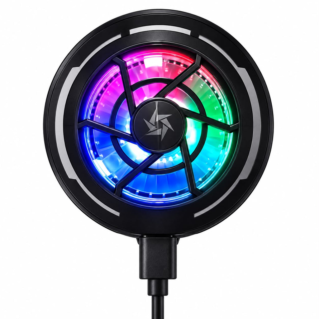 RIDS Technologies 30°C Gaming Phone Cooler | Magnetic MagSafe Mobile Cooler, RGB Cooling Fan, Low Noise, USB Type-C, iPhone & Android