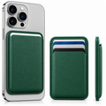 RIDS Technologies MagSafe Wallet – Magnetic Card Holder for iPhone, Slim Leather Finish FOREST GREEN